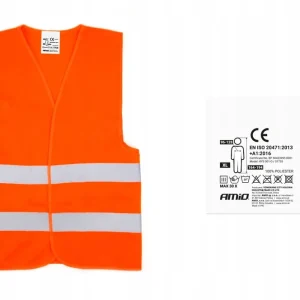Najlepsza cena Kamizelka ostrzegawcza pomarańczowa duża XL SV-02 z certyfikatem CE 0197, EN ISO 20471:2013